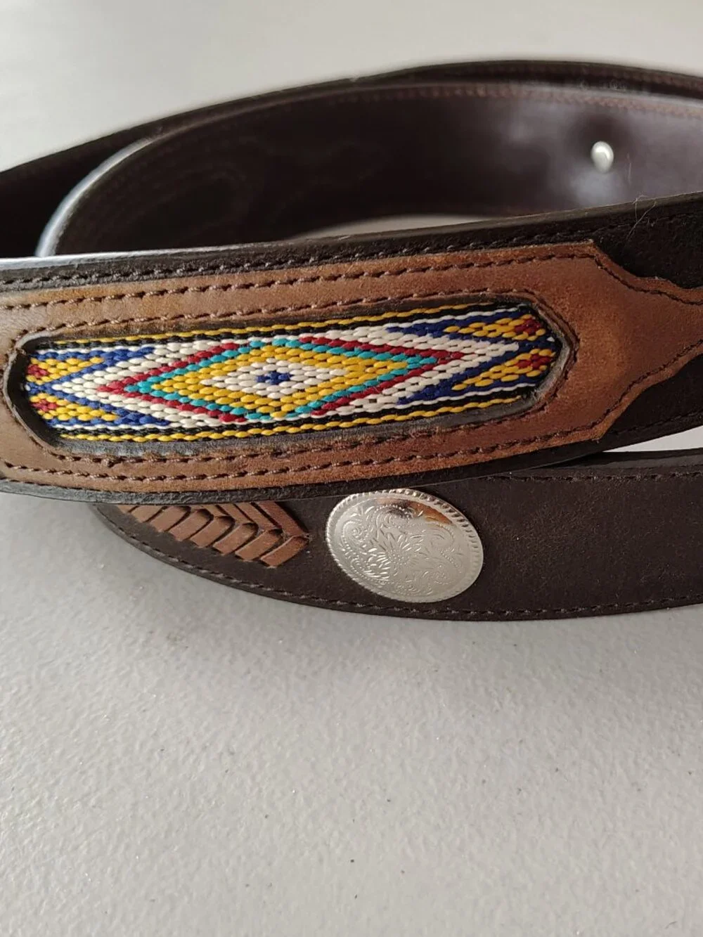 Mens Leather Southwestern Belt